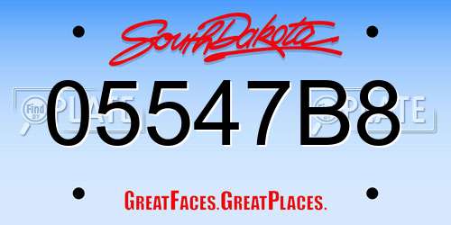 05547B8 South Dakota License Plate