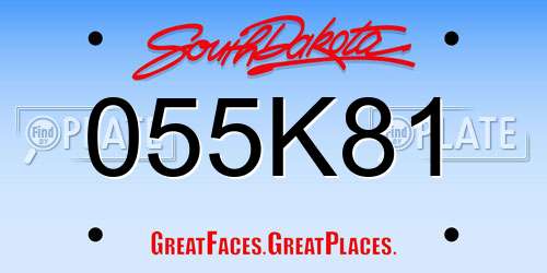 055K81 South Dakota License Plate