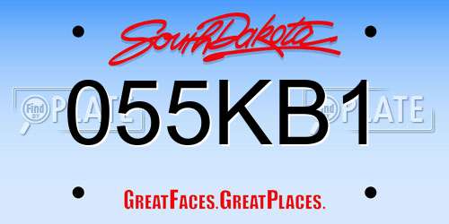 055KB1 South Dakota License Plate
