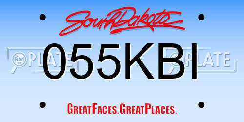 055KBI South Dakota License Plate