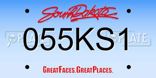 055KS1 South Dakota License Plate