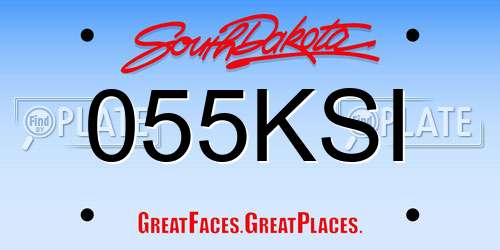 055KSI South Dakota License Plate