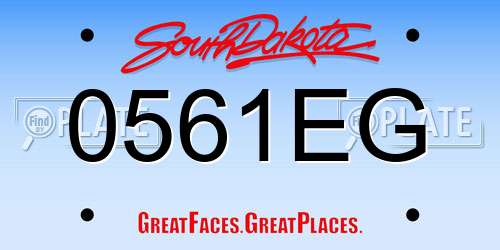 0561EG South Dakota License Plate