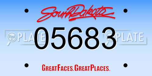 05683 South Dakota License Plate