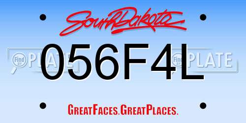 056F4L South Dakota License Plate