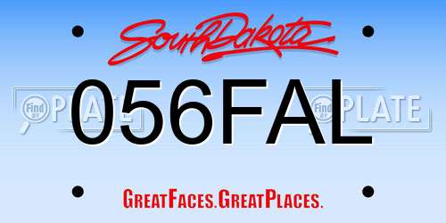 056FAL South Dakota License Plate