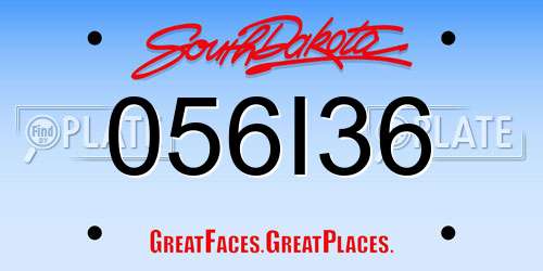 056I36 South Dakota License Plate