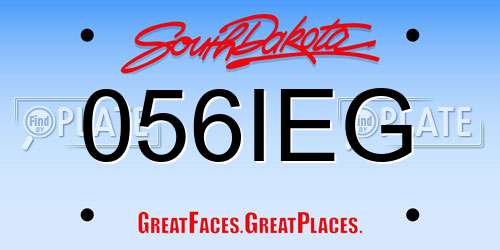 056IEG South Dakota License Plate