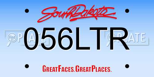 056LTR South Dakota License Plate