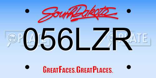 056LZR South Dakota License Plate