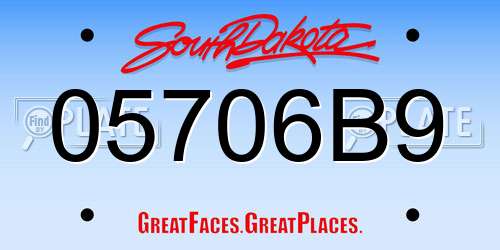 05706B9 South Dakota License Plate