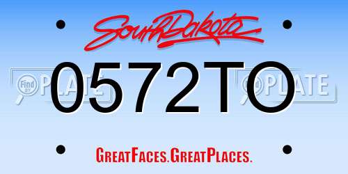 0572TO South Dakota License Plate