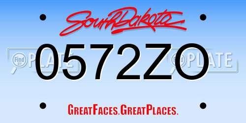 0572ZO South Dakota License Plate
