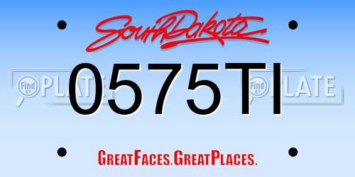 0575TI South Dakota License Plate