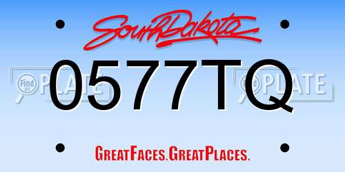 0577TQ South Dakota License Plate
