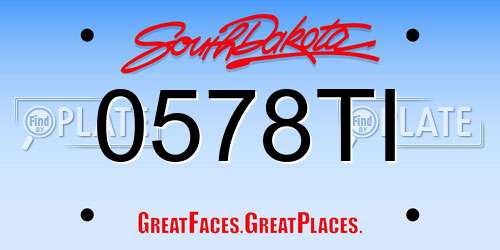 0578TI South Dakota License Plate