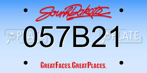 057B21 South Dakota License Plate
