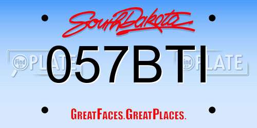 057BTI South Dakota License Plate