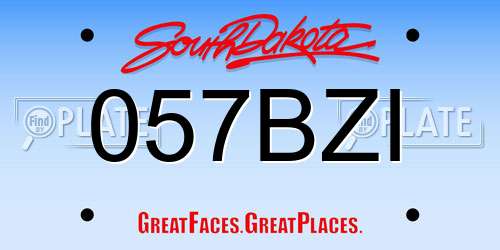 057BZI South Dakota License Plate