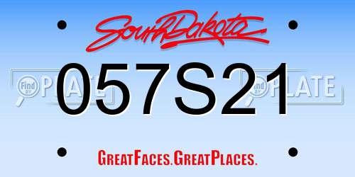 057S21 South Dakota License Plate