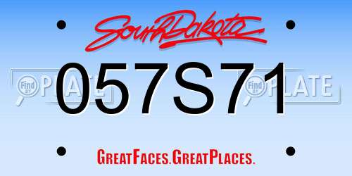 057S71 South Dakota License Plate
