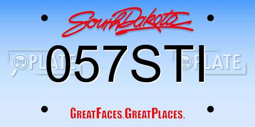 057STI South Dakota License Plate