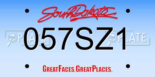 057SZ1 South Dakota License Plate
