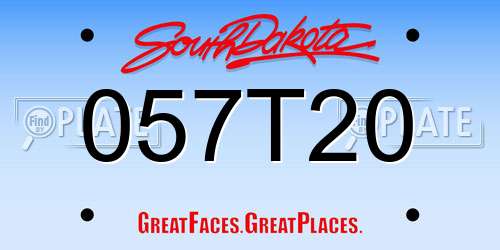 057T20 South Dakota License Plate