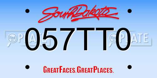 057TT0 South Dakota License Plate