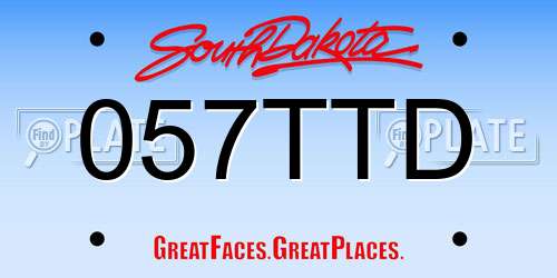057TTD South Dakota License Plate