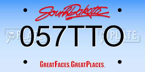 057TTO South Dakota License Plate