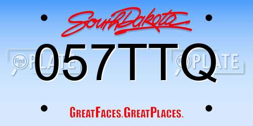 057TTQ South Dakota License Plate