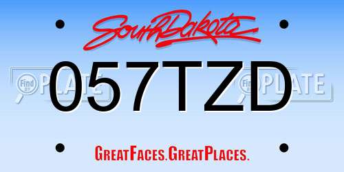 057TZD South Dakota License Plate