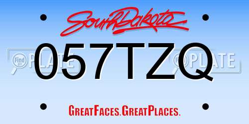 057TZQ South Dakota License Plate