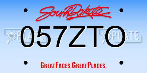 057ZTO South Dakota License Plate