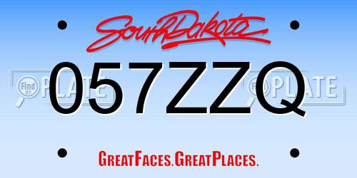057ZZQ South Dakota License Plate
