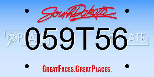 059T56 South Dakota License Plate