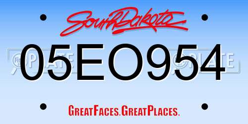 05EO954 South Dakota License Plate