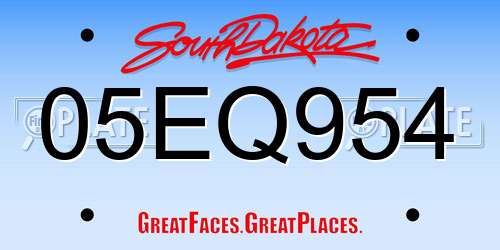 05EQ954 South Dakota License Plate