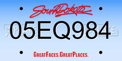 05EQ984 South Dakota License Plate