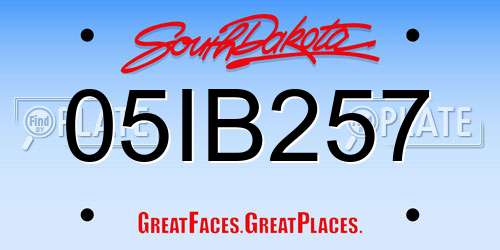 05IB257 South Dakota License Plate