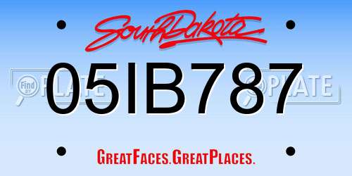 05IB787 South Dakota License Plate