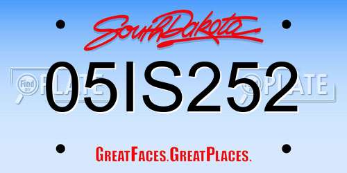 05IS252 South Dakota License Plate