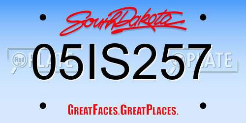 05IS257 South Dakota License Plate
