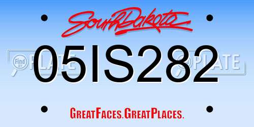 05IS282 South Dakota License Plate