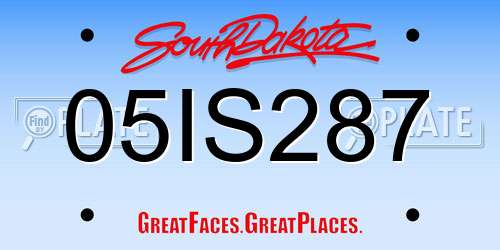05IS287 South Dakota License Plate
