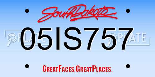 05IS757 South Dakota License Plate