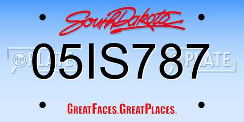 05IS787 South Dakota License Plate