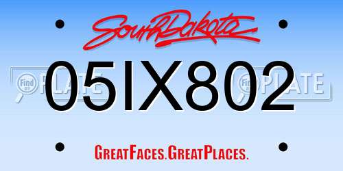 05IX802 South Dakota License Plate