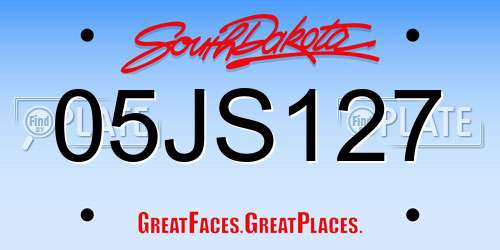 05JS127 South Dakota License Plate